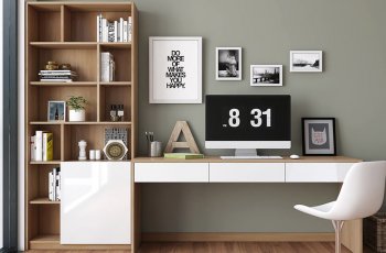 bàn làm việc kèm giá sách đa năng