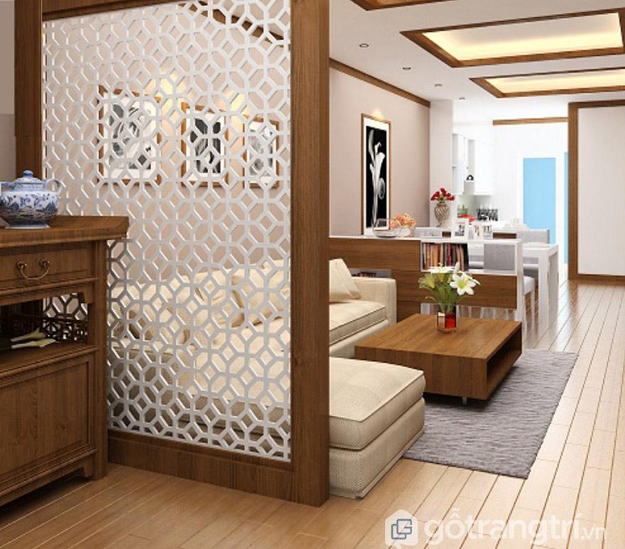 Vách ngăn phòng khách bằng thạch cao