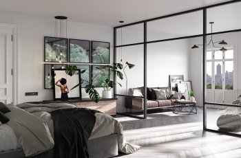 vách ngăn phòng ngủ bằng nhôm
