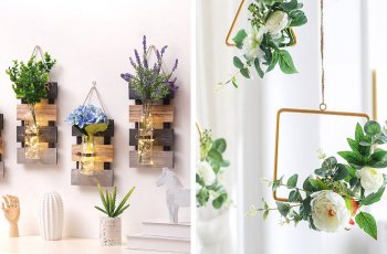 hoa giả treo tường