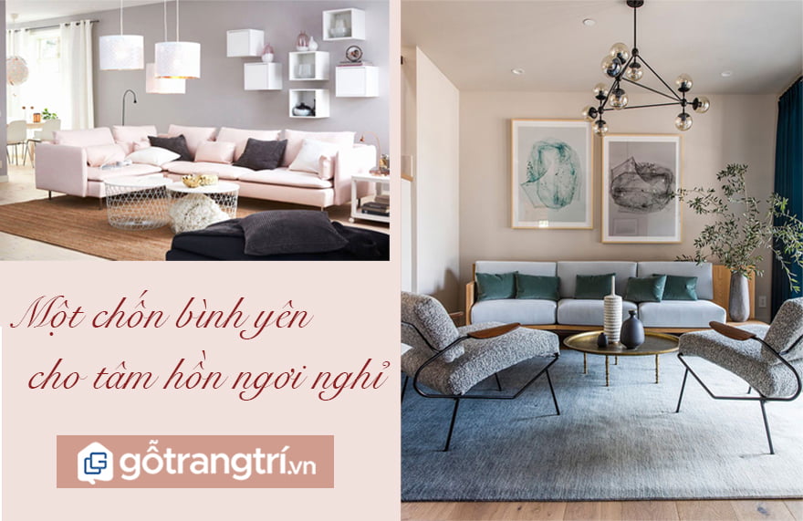 NỘI THẤT PHÒNG KHÁCH TONE MÀU PASTEL QUYẾN RŨ &MDASH; GỖ TRANG TRÍ