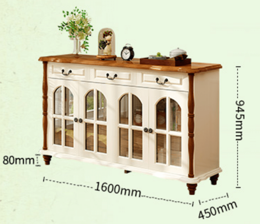 Tủ gỗ sồi tự nhiên thiết kế theo phong cách tân cổ điển GHS-51226 | Gỗ Trang Trí