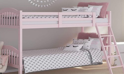 giường tầng cho bé gái màu hồng