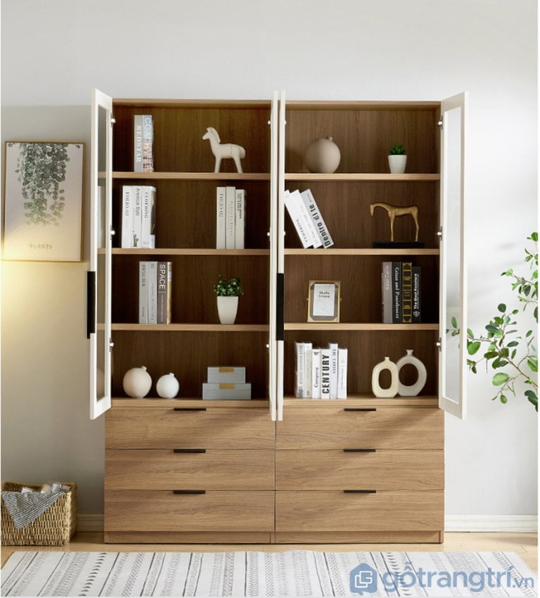 Tủ đựng hồ sơ bằng gỗ MDF phủ melamine đẹp mắt GHS-51314