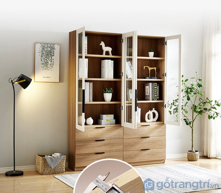 Tủ đựng hồ sơ bằng gỗ MDF phủ melamine đẹp mắt GHS-51314