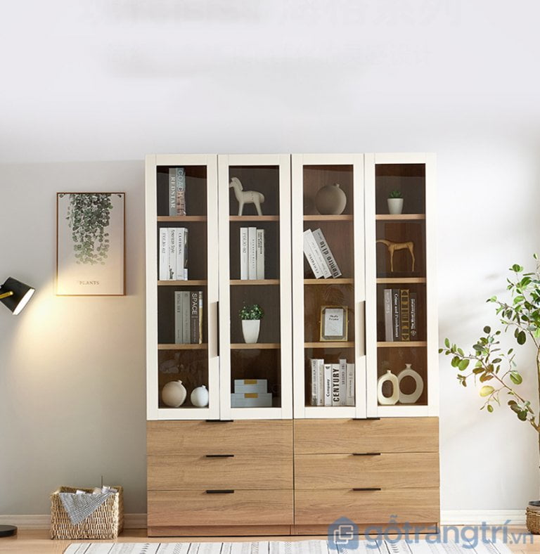 Tủ đựng hồ sơ bằng gỗ MDF phủ melamine đẹp mắt GHS-51314