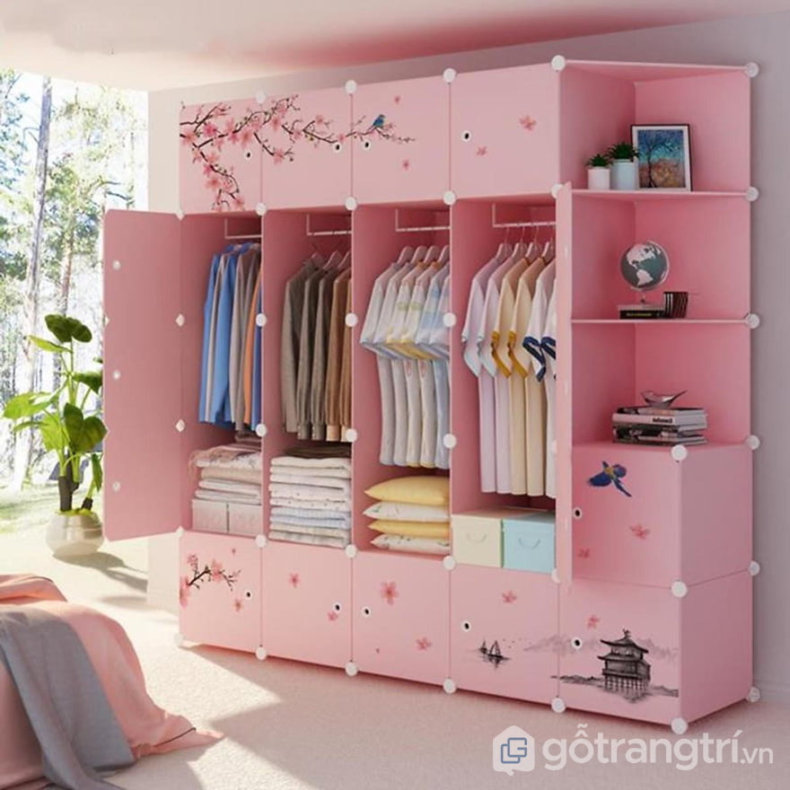 tủ quần áo nhựa giả gỗ