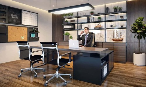 Thiết kế bàn làm việc giám đốc hiện đại