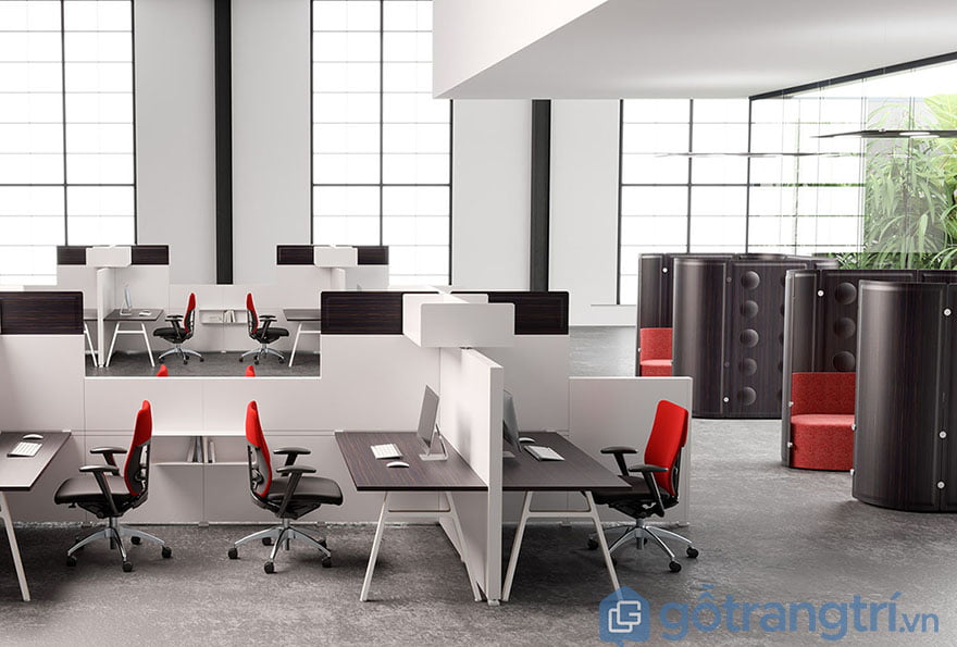 Mẫu bàn làm việc văn phòng hiện đại
