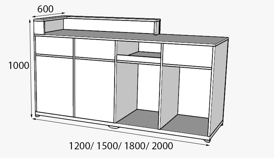 Bàn quầy lễ tân hiện đại thiết kế đẹp GHS-41335