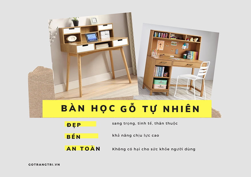 bàn học gỗ tự nhiên
