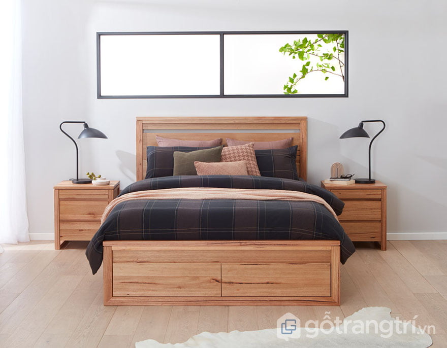 giường hộp gỗ tự nhiên