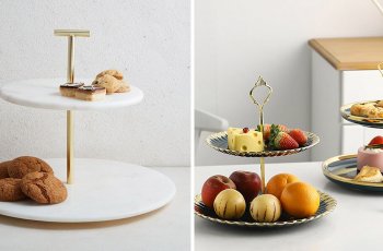khay đựng bánh kẹo 2 tầng