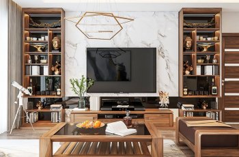 Các mẫu tủ tường phòng khách