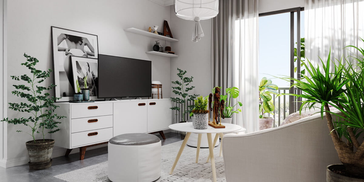 Thiết kế phòng khách nhỏ 10m2 đầy đủ công năng sử dụng  FVHOME Build your  dream space