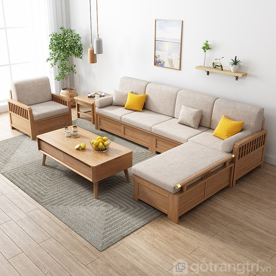 bàn ghế gỗ phòng khách nhỏ xinh