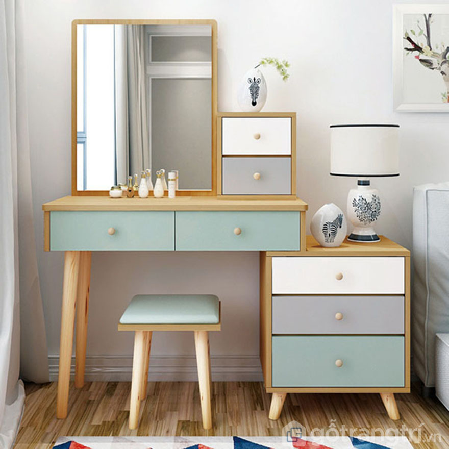 bàn trang điểm gỗ óc chó đẹp