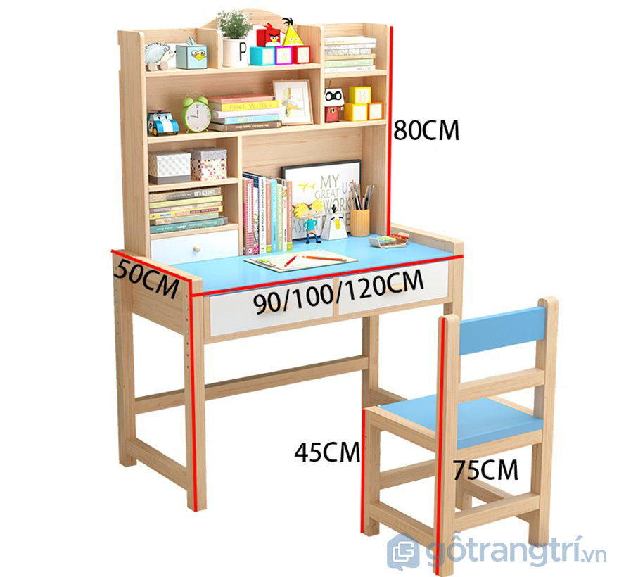Chọn mua kệ sách bàn học đẹp, phù hợp với trẻ | Gỗ Trang Trí kệ sách bàn học