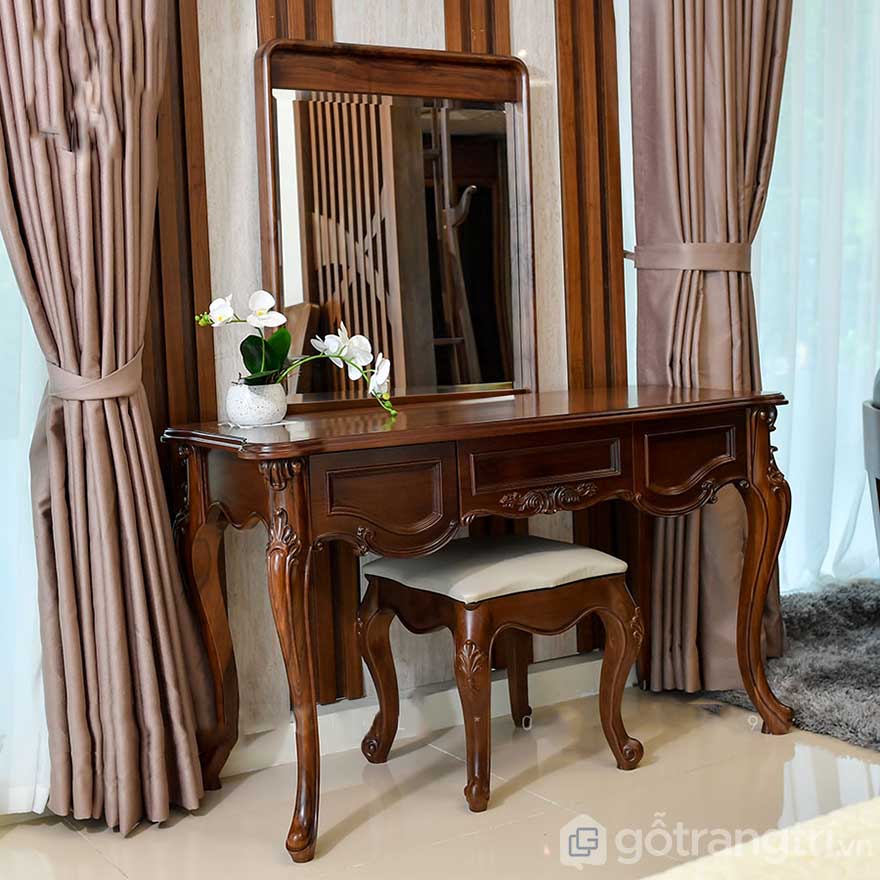 bàn phấn gỗ óc chó