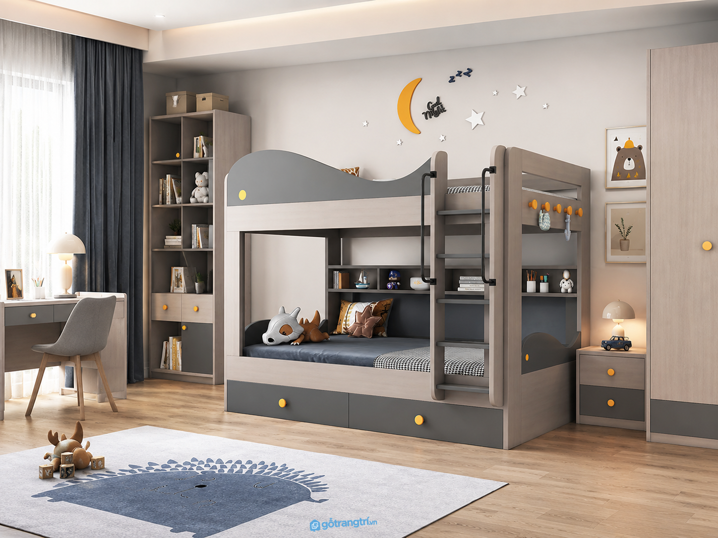 Giường tầng đa năng, thông minh cho trẻ GHS-9248