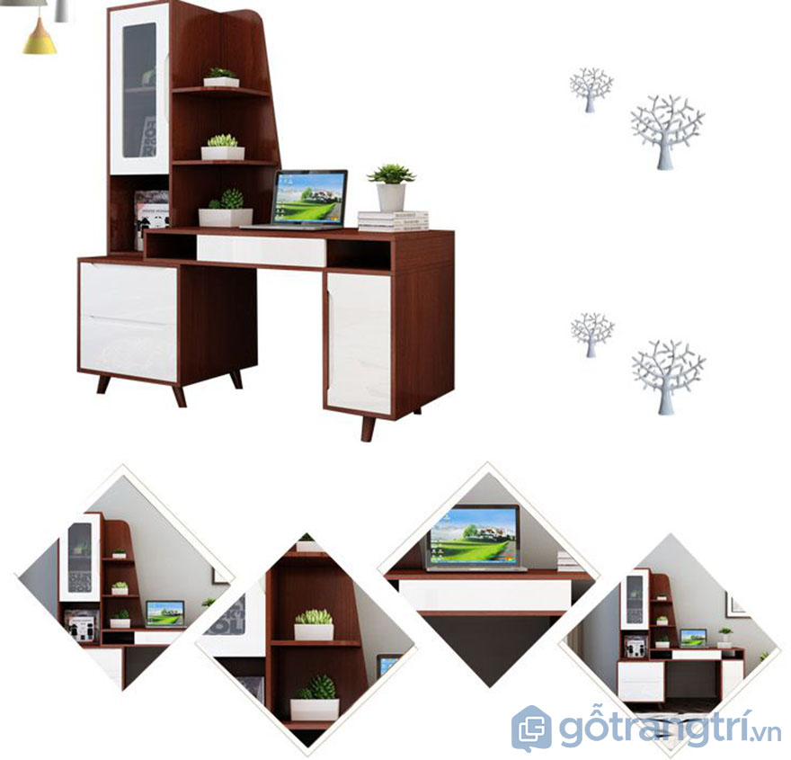 Bàn làm việc thông minh kết hợp giá sách GHS-41421