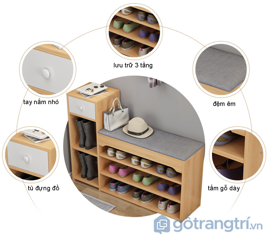 Tủ giày dép gỗ công nghiệp nhỏ gọn GHS-51531