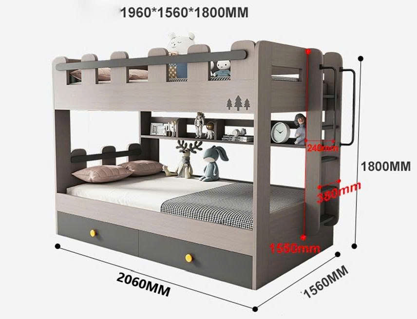 Giường 2 tầng cho bé bằng gỗ công nghiệp GHS-9251