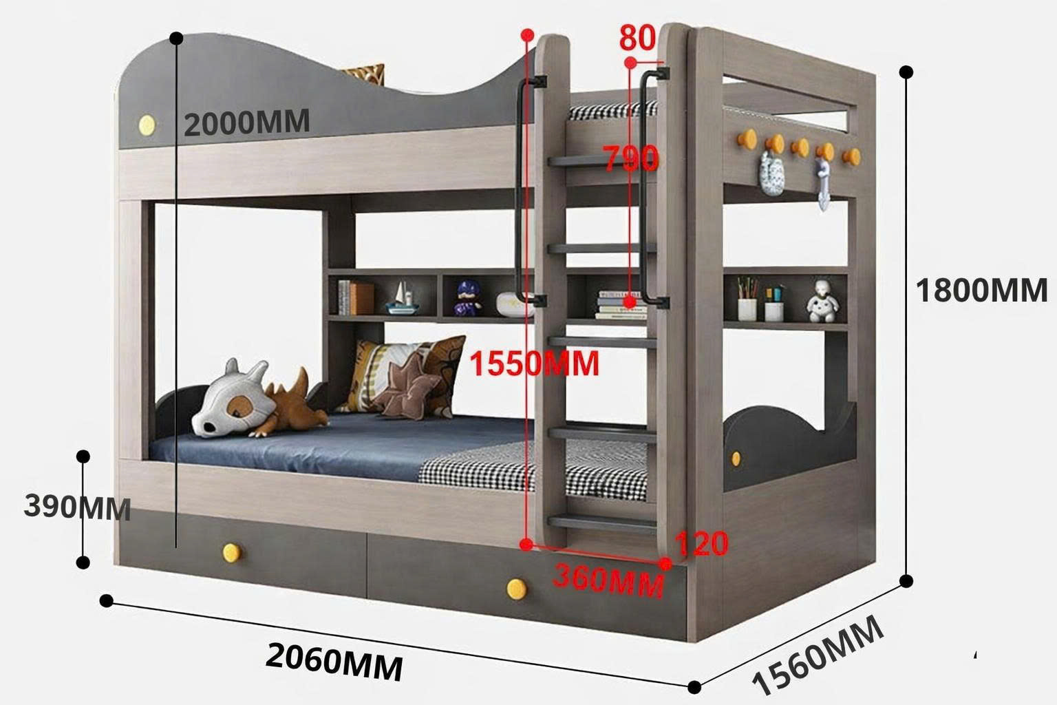 Giường tầng đa năng, thông minh cho trẻ GHS-9248