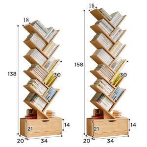 Kệ sách gỗ hình xương cá (1)