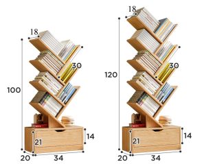 Kệ sách gỗ hình xương cá (2)