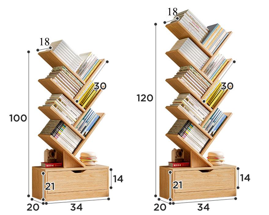 Kệ sách gỗ hình xương cá