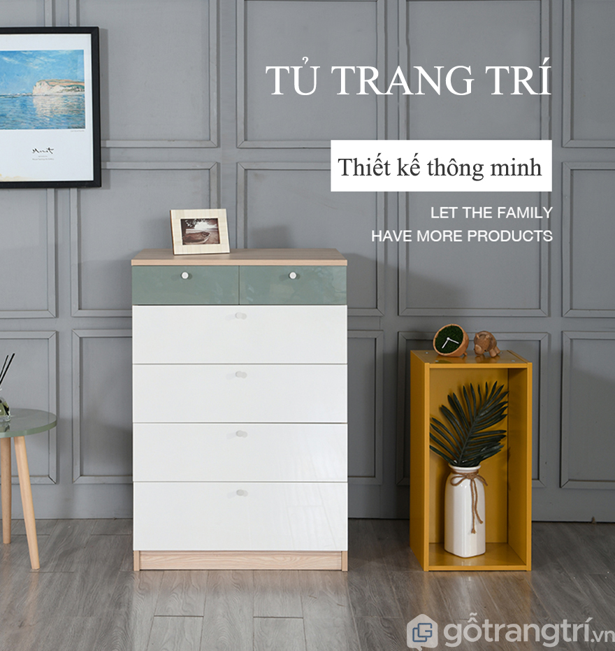 tủ trang trí gỗ công nghiệp