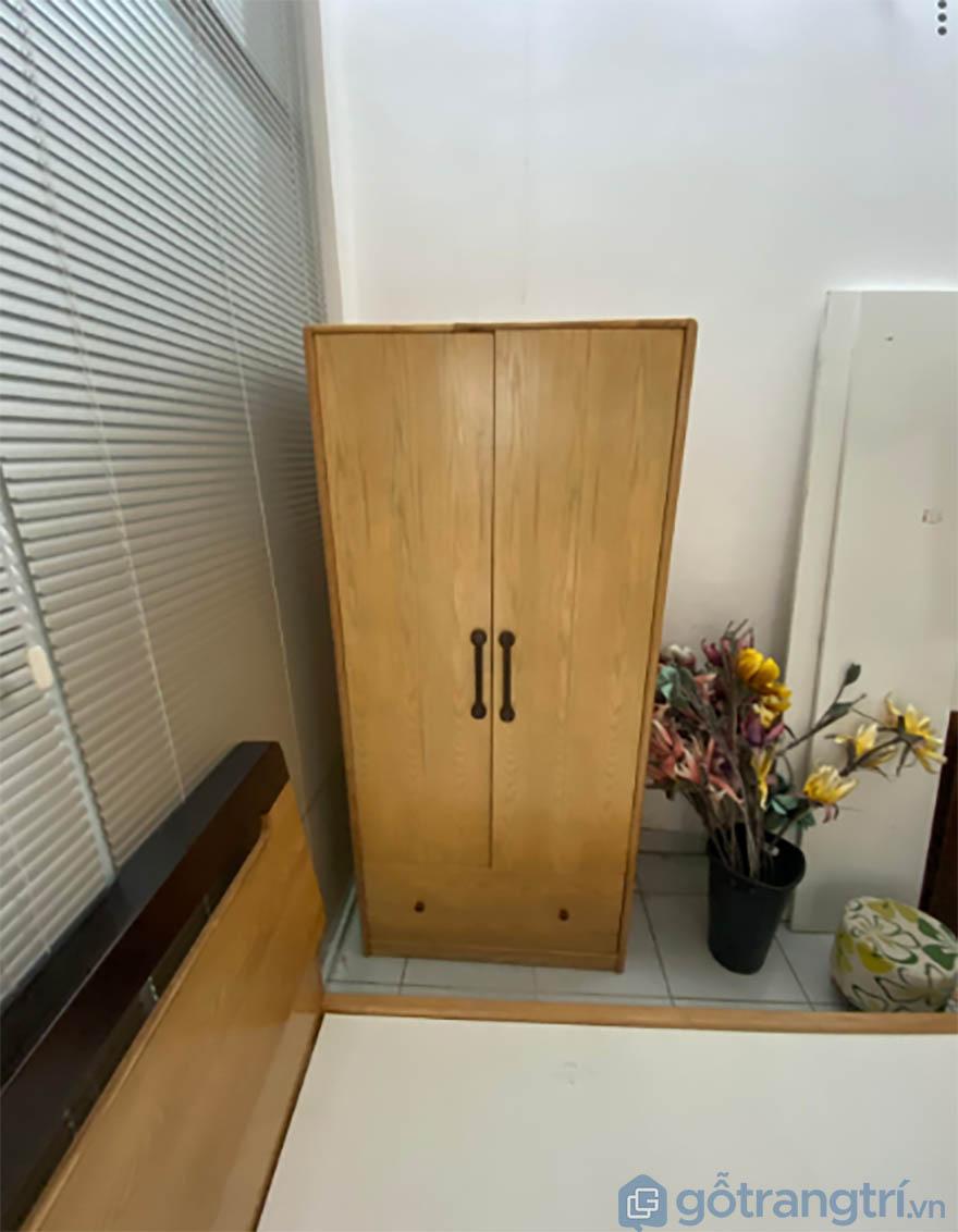 Tủ quần áo cánh mở bằng gỗ sồi tự nhiên GHC-51248 | Gỗ Trang Trí