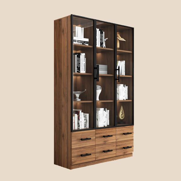 avar Tủ hồ sơ 3 cánh gỗ cánh kính
