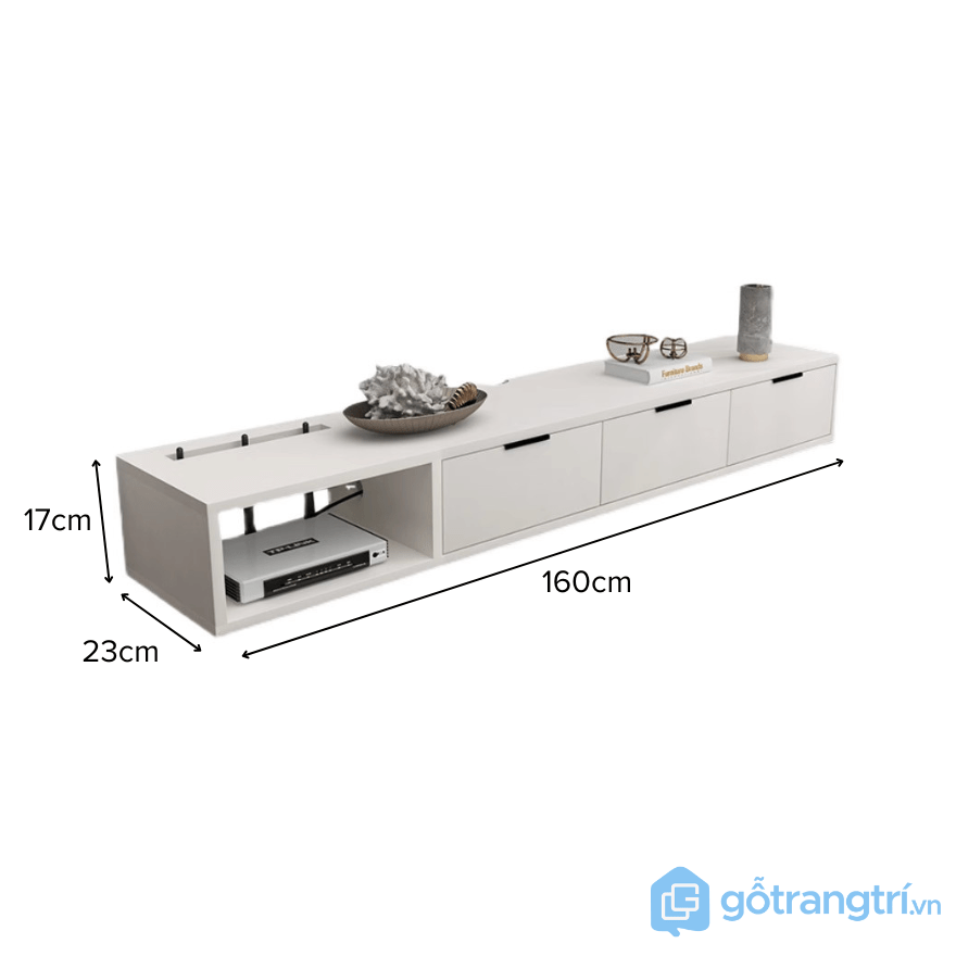 Kệ treo tường để tivi GHY-908 - Kích thước