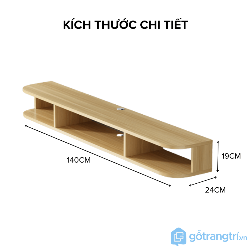 Kệ tivi đơn giản treo tường GHY-910 - Kích thước