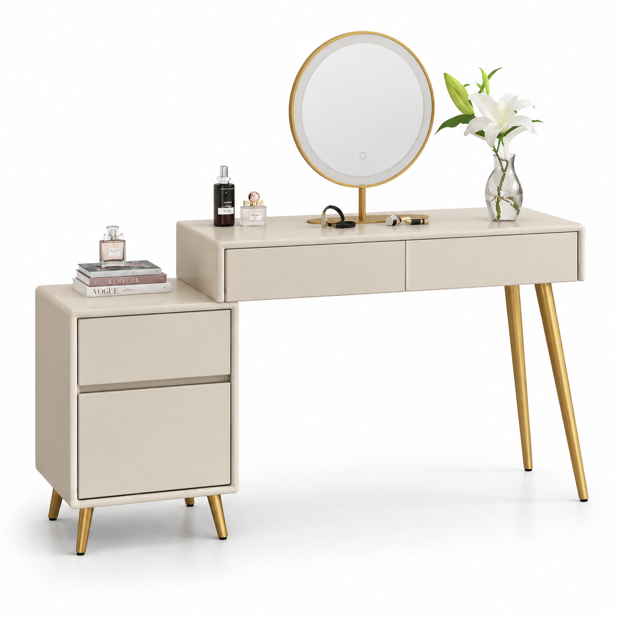 Bàn trang điểm chân sắt phun mạ đồng GHS-41920