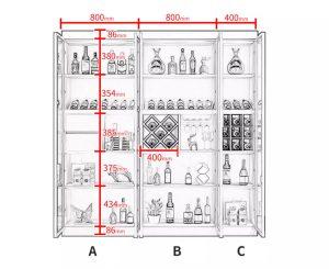 Tủ kính để rượu phòng khách cao cấp GHS-52008