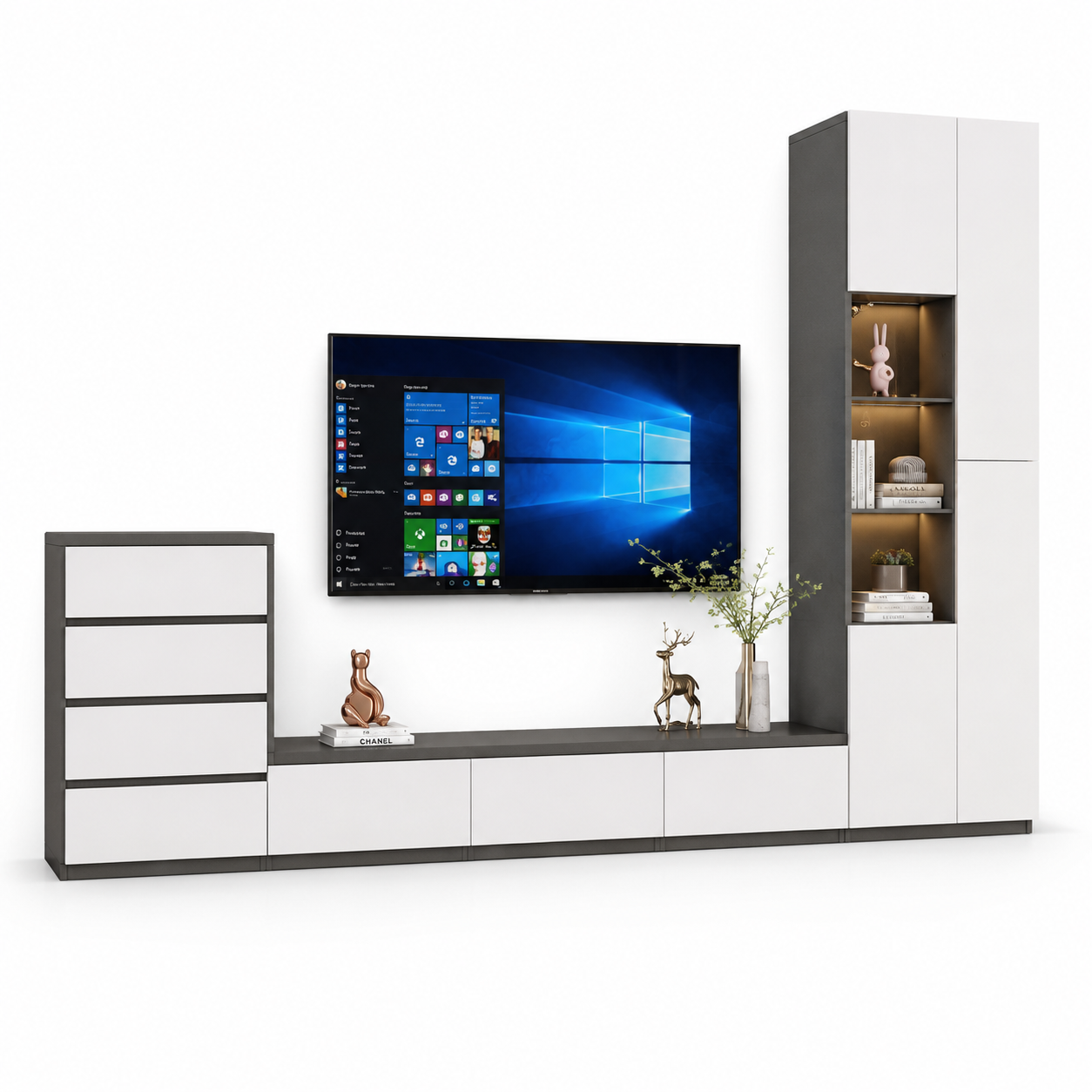Tủ tivi phòng khách bằng gỗ MDF cao cấp GHS-52113