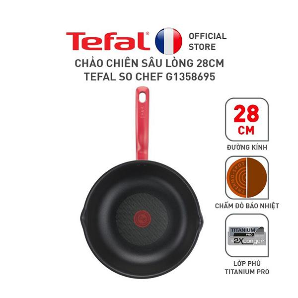 chảo chiên lòng sâu tefal so chef 28cm