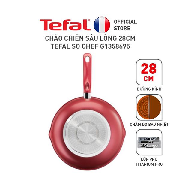 chảo chiên lòng sâu tefal so chef 28cm