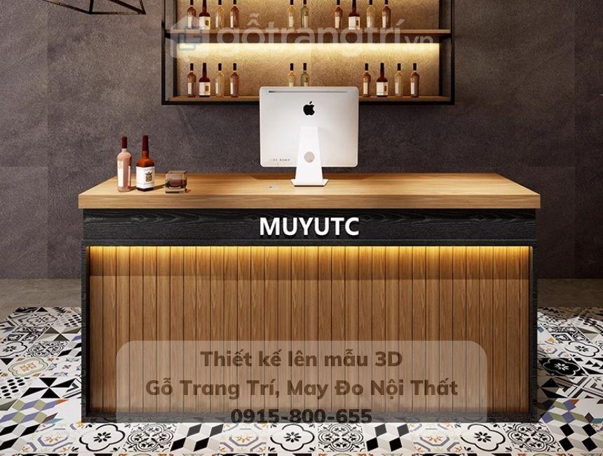 Mẫu quầy bar cafe đẹp gỗ MDF GHS-41960