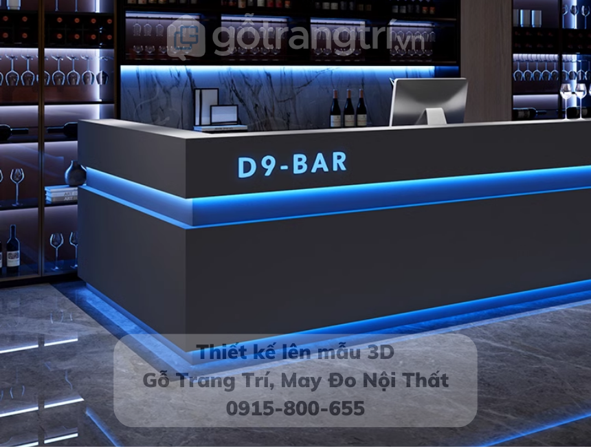 Bàn quầy bar gỗ đẹp hiện đại GHS-41957