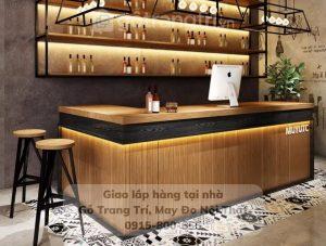 Mẫu quầy bar cafe đẹp gỗ MDF GHS-41960