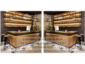 Mẫu quầy bar cafe đẹp gỗ MDF GHS-41960