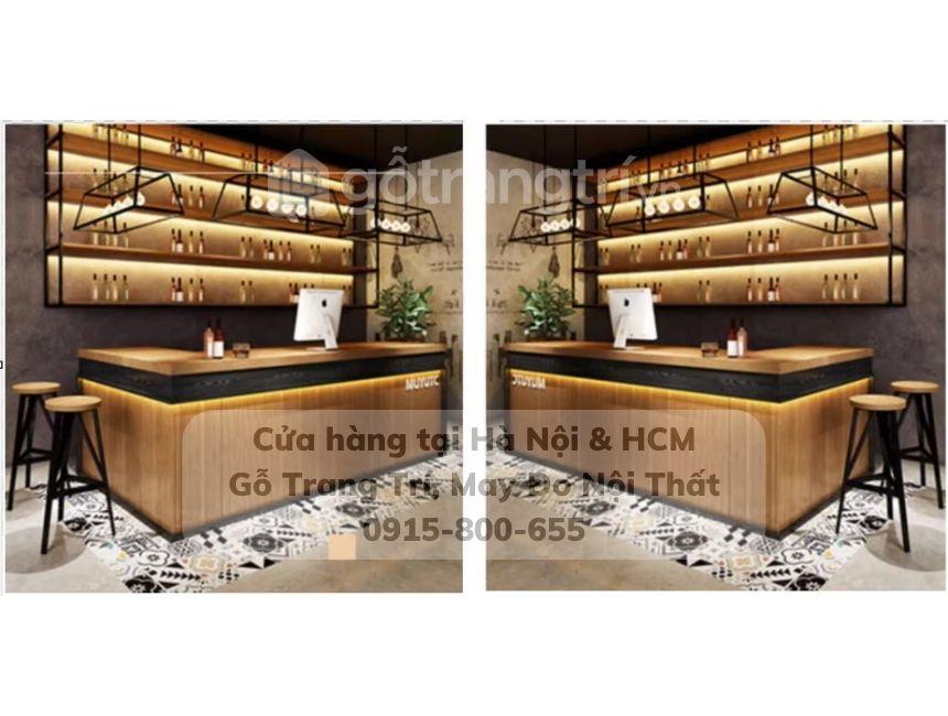 Mẫu quầy bar cafe đẹp gỗ MDF GHS-41960