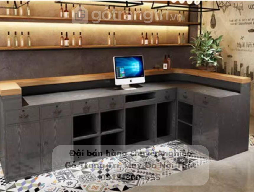 Mẫu quầy bar cafe đẹp gỗ MDF GHS-41960