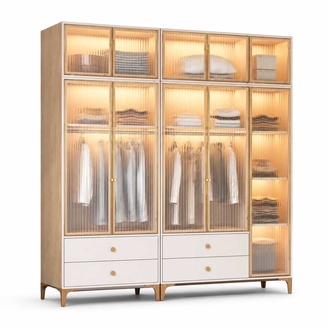 Mẫu tủ quần áo nhôm kính đẹp sang trọng GHS-52087