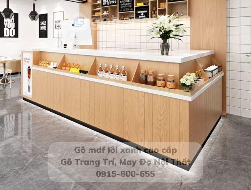 Quầy bàn bar dài chữ L gỗ MDF GHS-41964