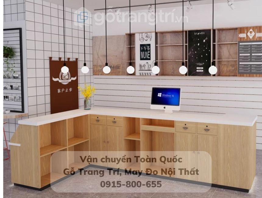 Quầy bàn bar dài chữ L gỗ MDF GHS-41964